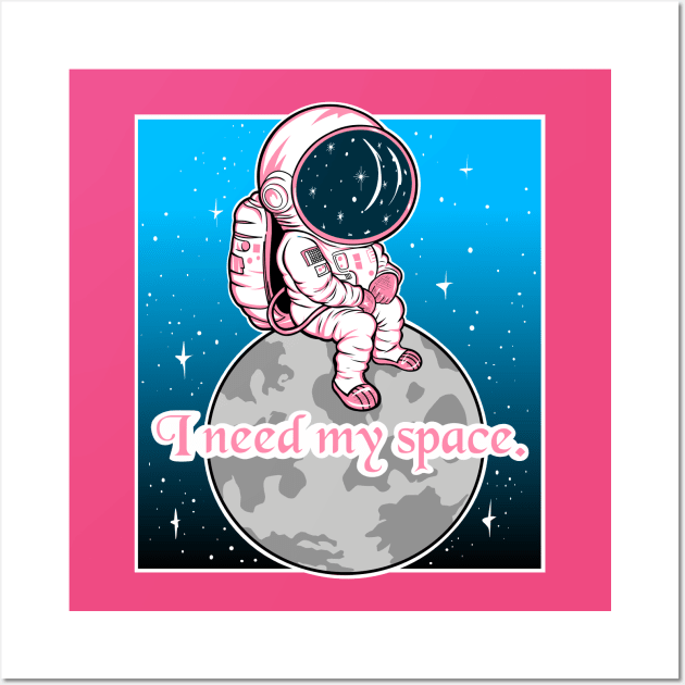 astronaut girl, introvert Wall Art by TimAddisonArt